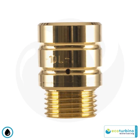 ecoturbino® ET10L Wasserspar Duschadapter | Wasser sparen und Energie (Strom) sparen | bis zu 40% Kosten reduzieren beim Duschen + Duschkopf entleeren | gold