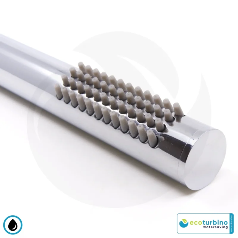 Duschbrause DELUXE S SET Silber | Wasserspar Adapter + Brauseschlauch + DESIGN Stabdusche | ecoturbino®
